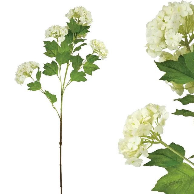 Κλαδί Τεχνητό Ορτανσιας Λευκό Real Touch Υ72cm