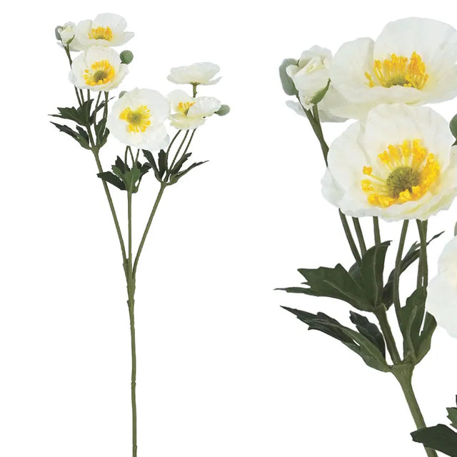 Κλαδί Τεχνητό Πλουμέρια Λευκό/Κίτρινο Φ46/100cm