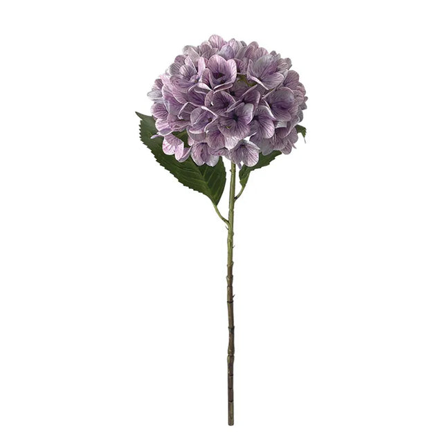 Κλαδί Τεχνητό Ορτανσιας Λιλα Real Touch 2 Φυλλα Φ22.5x55cm