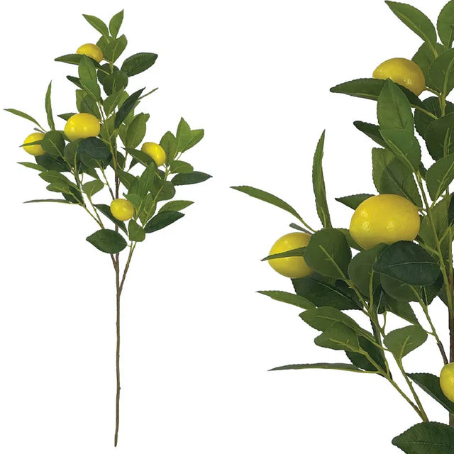 Κλαδί Τεχνητό Λεμονιας Πρασινο Κιτρινο Καρπους Χ5 26x21x72cm