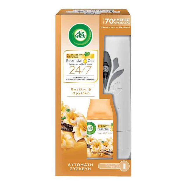 Airwick Συσκευή Αυτόματου Ψεκασμού Freshmatic με Ανταλλακτικό Vanilla & Orchid 250ml