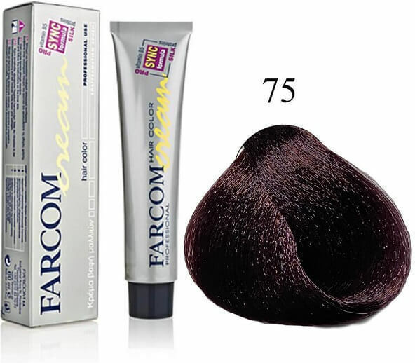 Farcom Hair Color Cream Βαφή Μαλλιών (60ml) N=75 Καστανό Ανοιχτό Ιριζέ