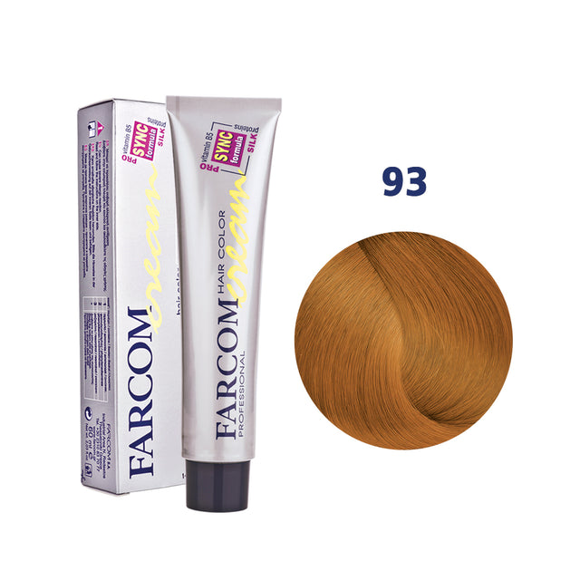 Farcom Hair Color Cream Βαφή Μαλλιών (60ml) N=93 Ξανθό Ανοιχτό Χάλκινο Χρυσαφί