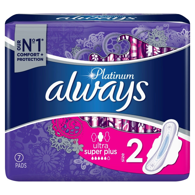 Always Platinum Super 7τμχ Σερβιέτες με Φτερά Μέγεθος 2