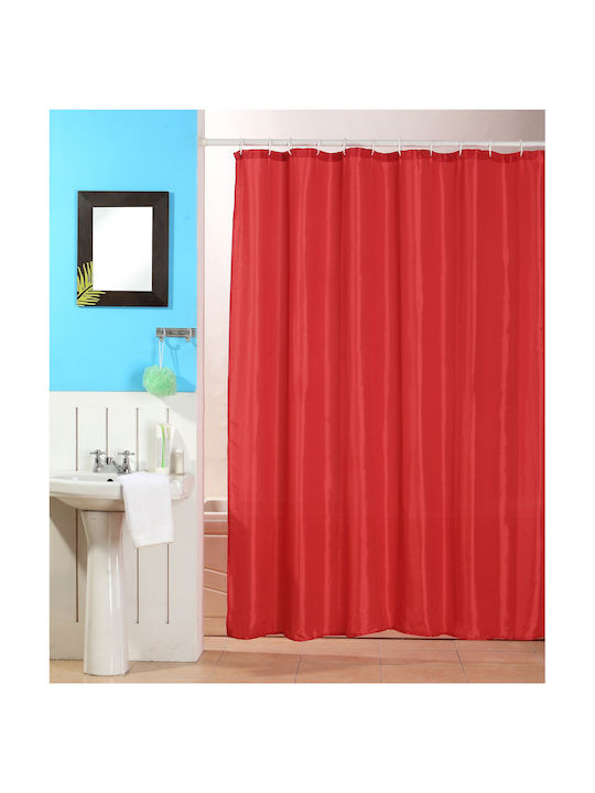 Κουρτίνα Μπάνιου Υφασμάτινη Κόκκινη 180x180cm