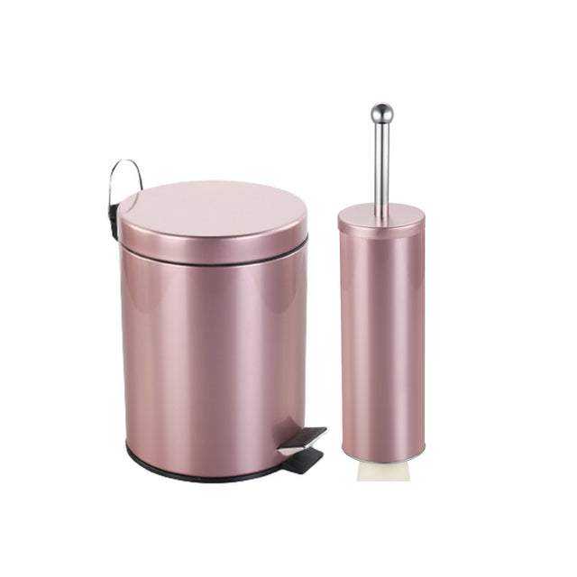 Σετ Πιγκάλ και Καλαθάκι Μπάνιου σε Συρρίκνωση Χωρητικότητας 5lt Χρώμα Shiny Pink Gold