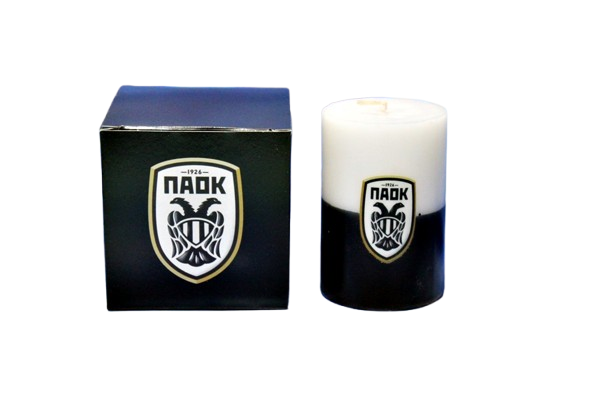 ΠΑΟΚ Κερί Αρωματικό Ασπρόμαυρο 6,5 cm x 10 cm