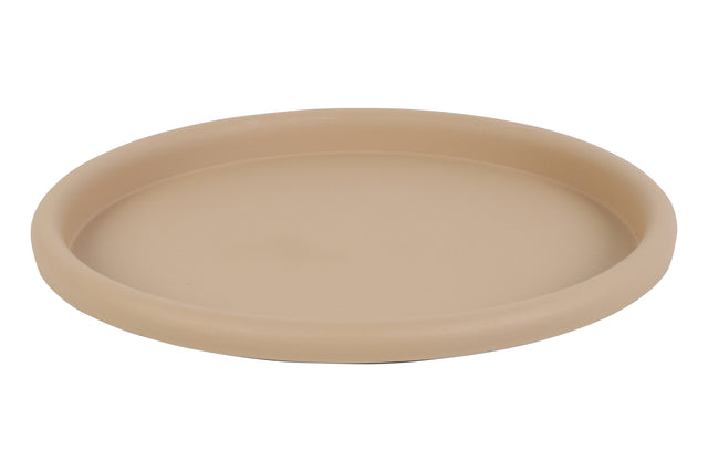 Πιατέλα Στρόγγυλη Μεταλλική Μπέζ 33.5x33.5x2.5cm