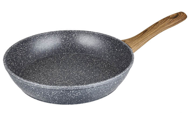 Τηγάνι Με Αντικολλητική Κεραμική Επίστρωση ''Πέτρας'' Γκρί Χρώμα Βαθύ Με Εργονομικό Χέρι Φ28Χ5,5cm