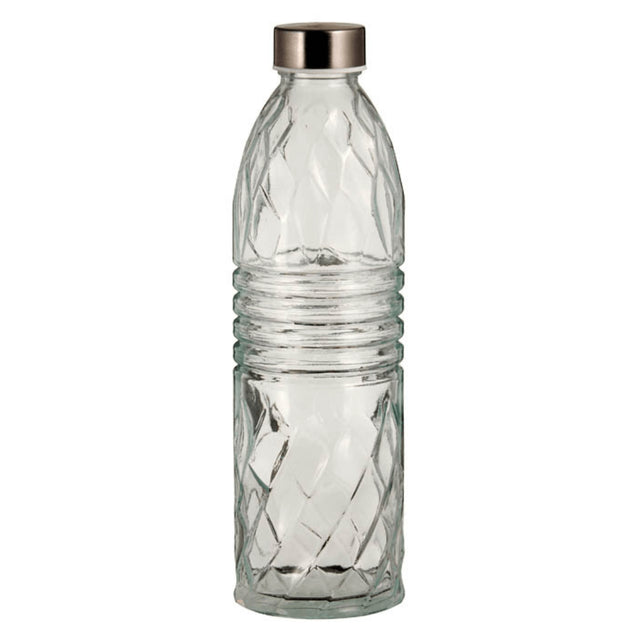 Μπουκάλι Νερού Γυάλινο σε Διάφανο Χρώμα με Μεταλλικό Βιδωτό Καπάκι 1000ml Tns 03-950-4038