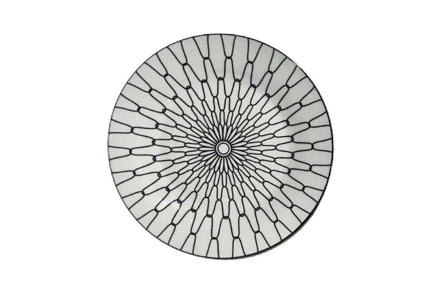 Πιάτο Πορσελάνης Ρηχό 23cm Σχέδιο Άσπρο Μαύρο