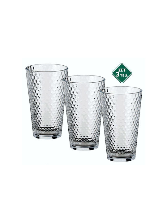 Ποτήρι Νερού από Γυαλί Σετ 3/τεμ Γυάλινα 458ml TnS 03-950-4116