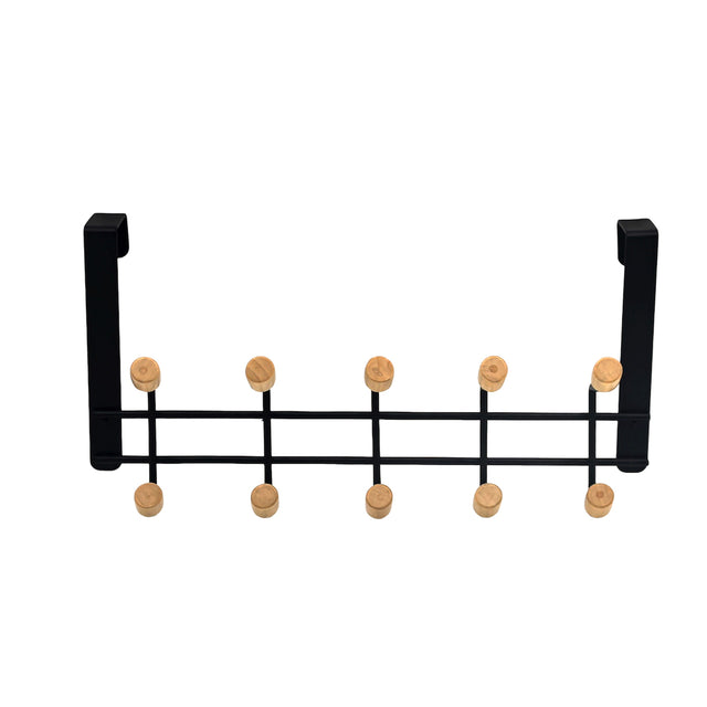 Κρεμάστρα Πόρτας Μεταλλική 10 Θέσεων 35x14,5x18 Μαύρη