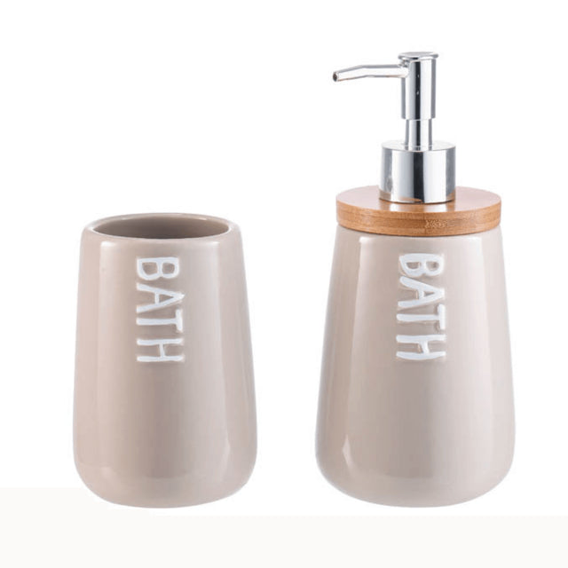 Dispenser - Αντλία Κρεμοσάπουνου Σετ 2τμχ Κεραμικό TnS 04-950-1325