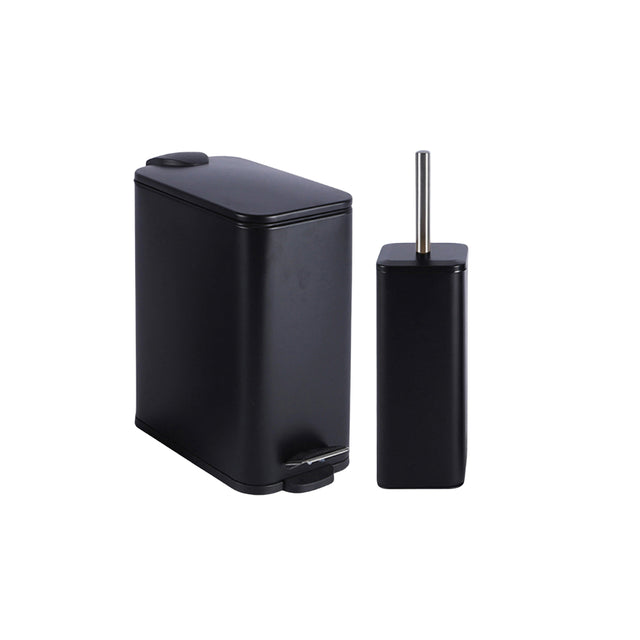 Σετ Πιγκάλ και Πεντάλ 5L Μεταλλικό Μαύρο 25x14x28cm