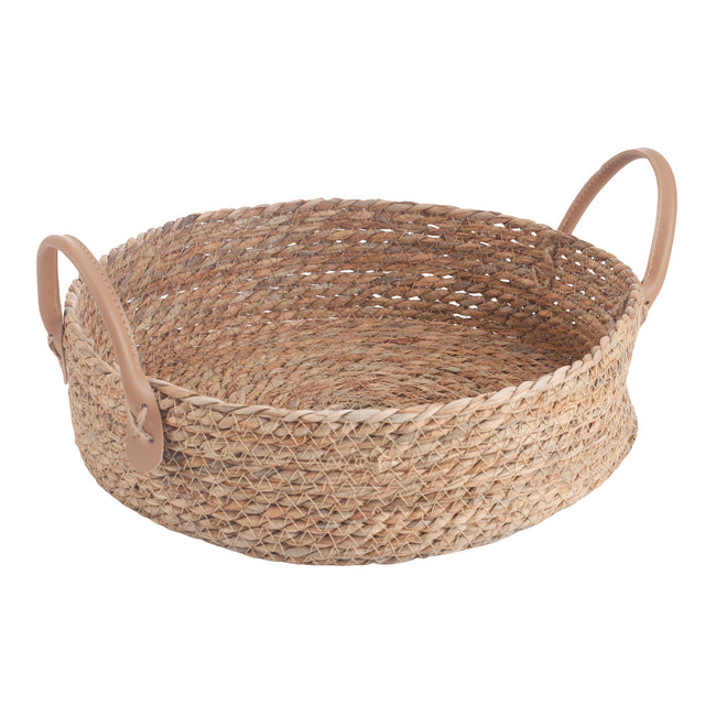 Καλάθι Ψάθινο με Χερούλια Small 32x8.5cm Tns