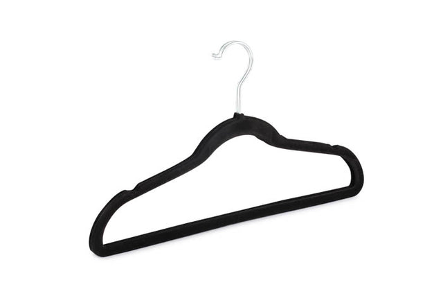 Κρεμάστρα Ρούχων Βελούδινη Μαύρη Σετ 2/τεμ 43.5m 07-950-0138