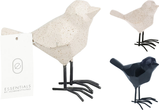 Διακοσμητικό Πουλί Κεραμικό με Μεταλλικά Πόδια 8cm σε 2 Χρώματα