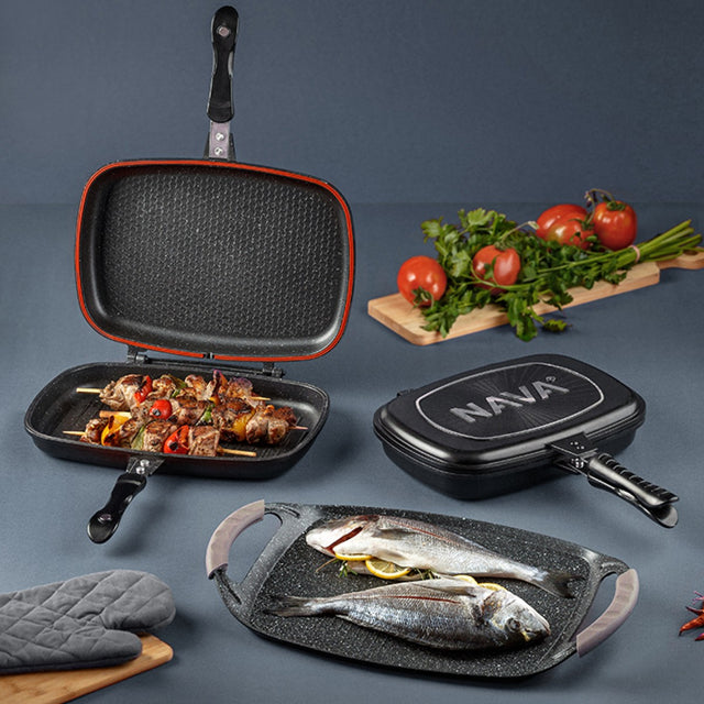 Τηγάνι Διπλό από Αλουμίνιο με Επίστρωση από Πέτρα 36cm TnS 03-950-4127