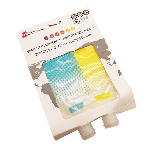 ΠΛΑΣΤΙΚΑ ΑΔΙΑΒΡΟΧΑ ΠΤΥΠΛΩΜΑΝΑ ΜΠΟΥΚΑΛΙΑ ΤΑΞΙΔΙΟΥ 2ΤΜΧ 90ML ΓΙΑ ΚΑΛΛΥΝΤΙΚΑ / ΣΑΜΠΟΥΑΝ / ΑΦΡΟΛΟΥΤΡΟ 1298-13