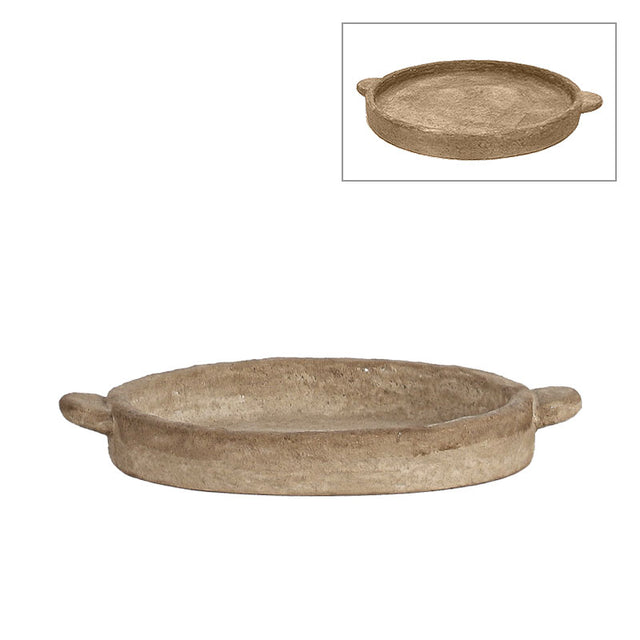 Δίσκος Σερβιρίσματος τσιμεντένιος Καφε Παλαιωμενο με Χερουλια 35x30x4cm