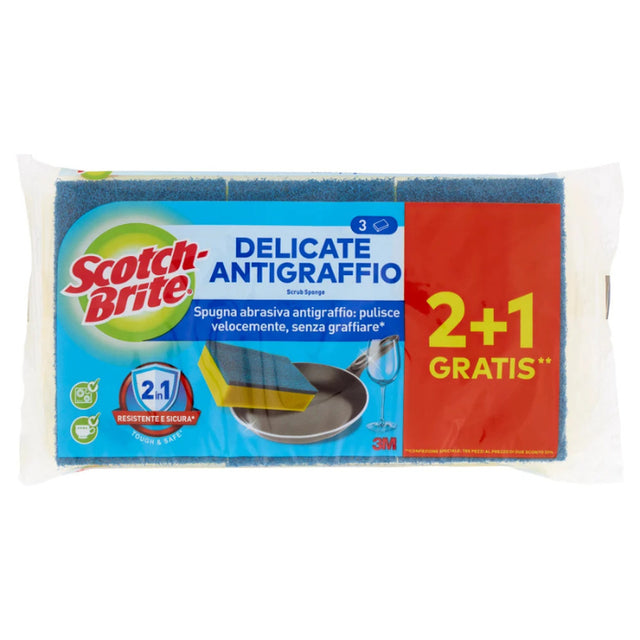 Σφουγγαράκια Κουζίνας 2+1 Δώρο Antigraffio Δεν Χαράζει Scotch Brite