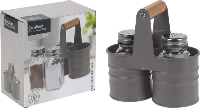 Αλατοπίπερο σε Μεταλλική Γκρί Βάση