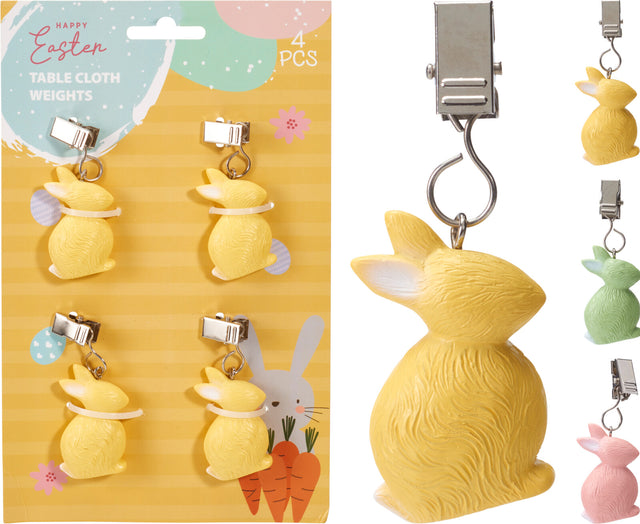 Βαρίδια για Τραπεζομάντηλα Σετ 4/τεμ Πασχαλινά Σχέδιο Κουνέλι σε 3 Χρώματα