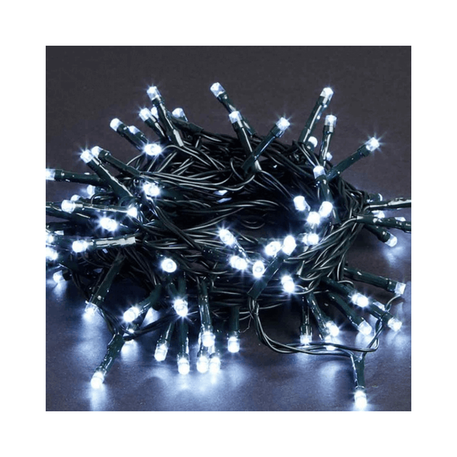 180 Led Χριστουγεννιάτικα Λαμπάκια Λευκό Πράσινο Καλώδιο 12m με Πρόγραμμα Epam