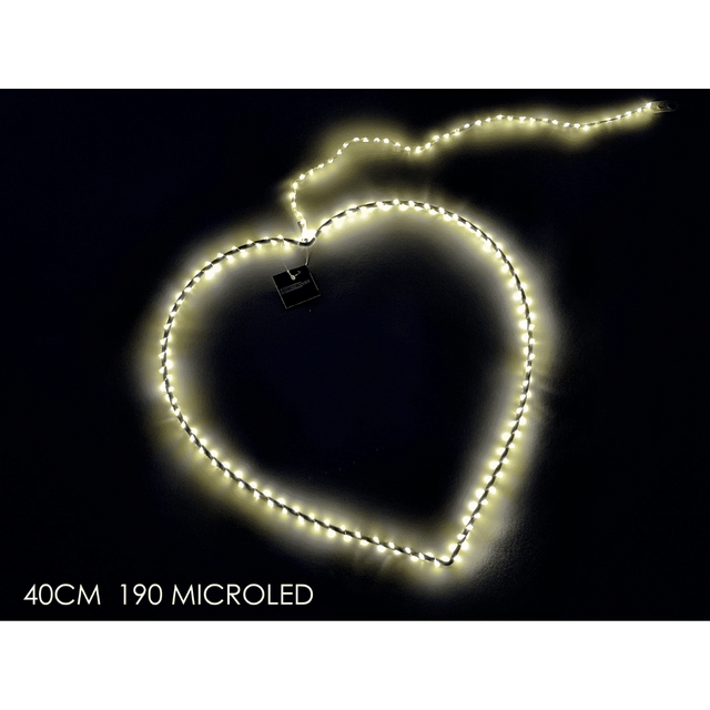 190Led Χριστουγεννιάτικο Φωτιζόμενο Κρεμαστό Σχήμα Καρδιά 40cm Θερμό Λευκό Φώς Vesti Casa