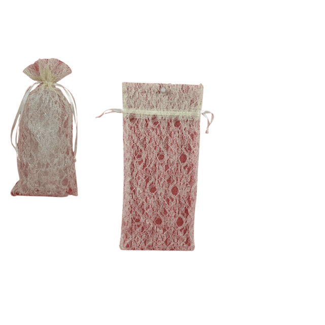 Πουγγάκι για Μπομπονιέρες Γάμου-Βάπτισης Δαντελένιες 33x15cm Μπεζ GI006020A Welkhome