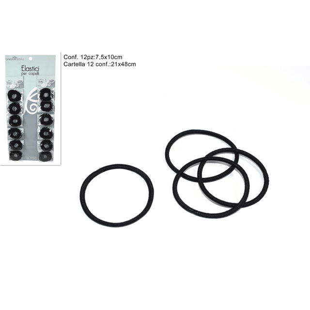 Λαστιχάκια μαλλιών Σετ 12/τεμ Μαύρα