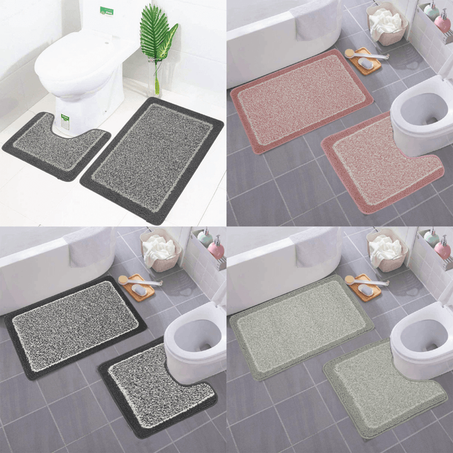 Χαλάκι Μπάνιου 2/τεμ (50x80cm - 50x40cm) Sidirela E-4534