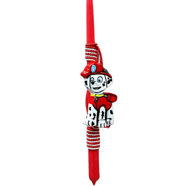 Λαμπάδα Πασχαλινή (Gerakis) Σκυλάκι Κόκκινο Πλακέτα σε λαμπάδα 36cm 001640-H