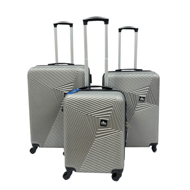 Βαλίτσα - τρόλεϊ Σετ 3τμχ 20/24/26'' Σκληρή με 4 ρόδες χρώμα γκρι TnS 20-950-0398