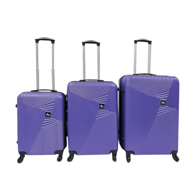 Βαλίτσα - τρόλεϊ Σετ 3τμχ 20/24/26'' Σκληρή με 4 ρόδες χρώμα μωβ TnS 20-950-0402