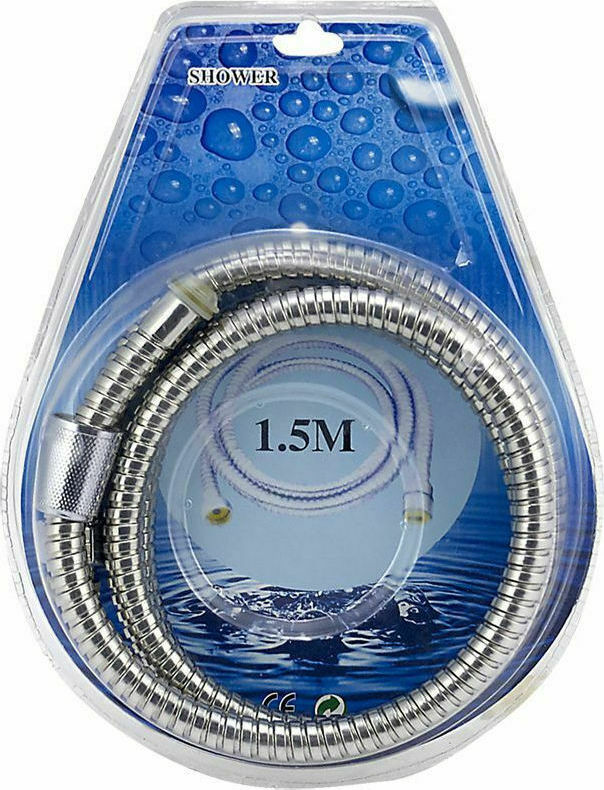 Σπιράλ Μπάνιου Για Ντους 150cm Μεταλλικό Ασημί TnS 04-950-0872