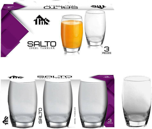 Ποτήρι Νερού από Γυαλί Σετ 3/τεμ 280ml TnS 03-950-3529