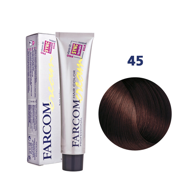 Farcom Hair Color Cream Βαφή Μαλλιών (60ml) Ν=45 Ακαζού