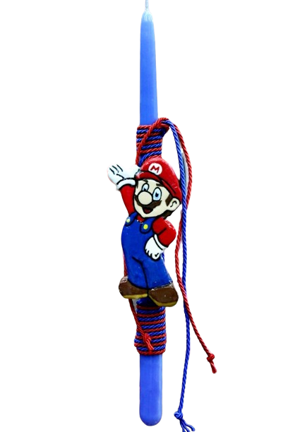 Λαμπάδα Πασχαλινή (Gerakis) Σούπερ Μάριο Πλακέτα σε λαμπάδα 36cm 001640-D