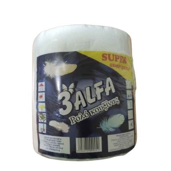 3Άλφα. 600gr 60μ. 300 Διπλά Φύλλα Χαρτί Κουζίνας