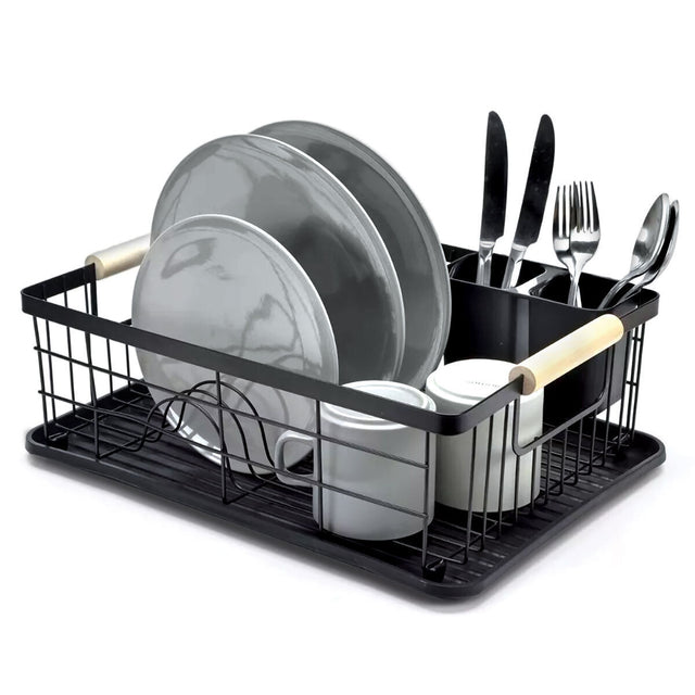 Πιατοθήκη Μεταλλική Νεροχύτη σε Μαύρο Χρώμα 43x32x14cm TnS 03-950-4015