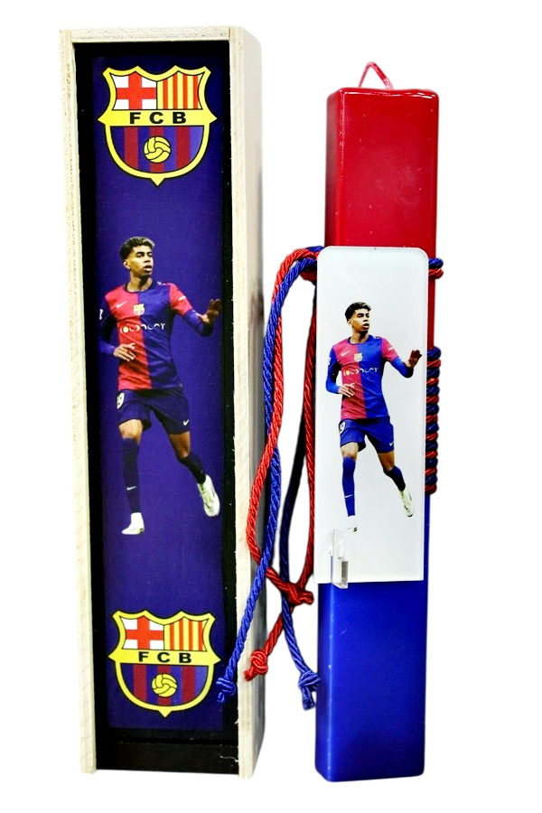 Λαμπάδα Πασχαλινή (Gerakis) Ποδόσφαιρο Yamal plexiglass σετ με ξύλινο κουτί 28 x 7 x 5 cm 25Δ007 003757