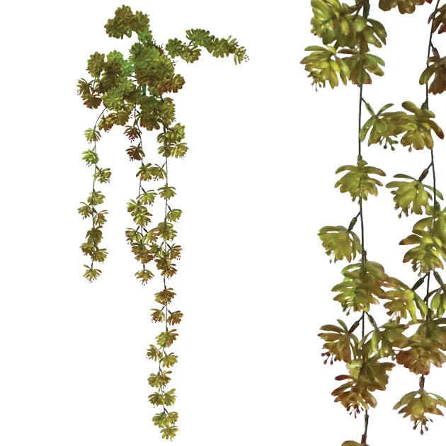 Κρεμαστό Τεχνητό Φυτό Ρίζα Παχύφυτο Εχεβέρια Πράσινο/Καφέ 40x80/90cm Marhome 00-00-20420-1