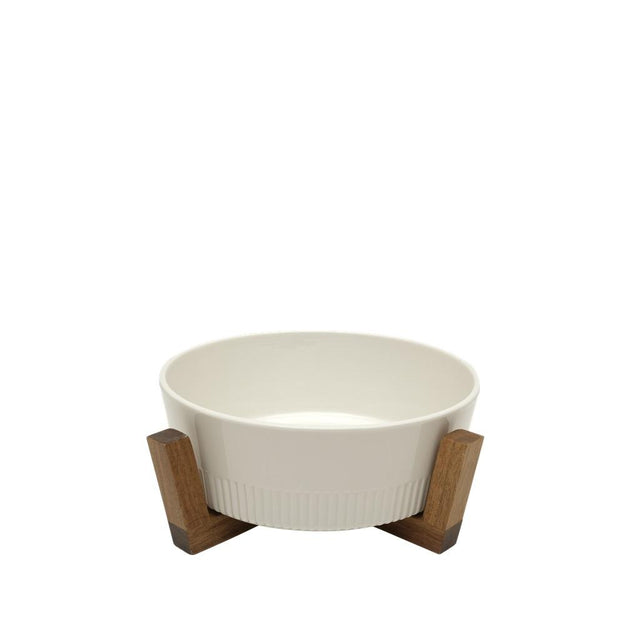 Σαλατιέρα / Πυρίμαχο Πορσελάνινο Με Βάση Ακακίας 23x23x8cm