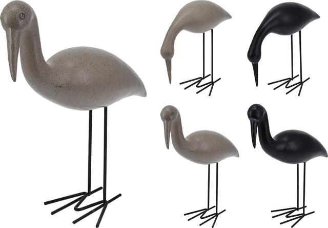 Πουλί με Μεταλλικά Πόδια 25CM Polystone 2 Χρώματα