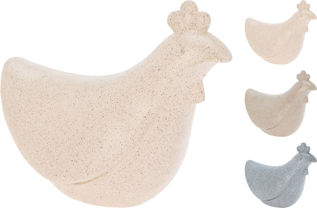 Κότα Διακοσμητική 15CM 3 Χρώματα Polystone