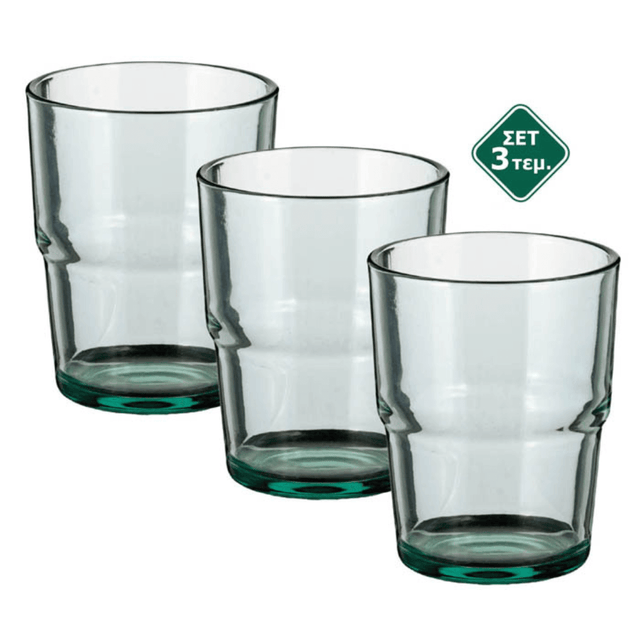 Ποτήρι Νερού από Γυαλί Σετ 3/τεμ TnS 03-950-4130