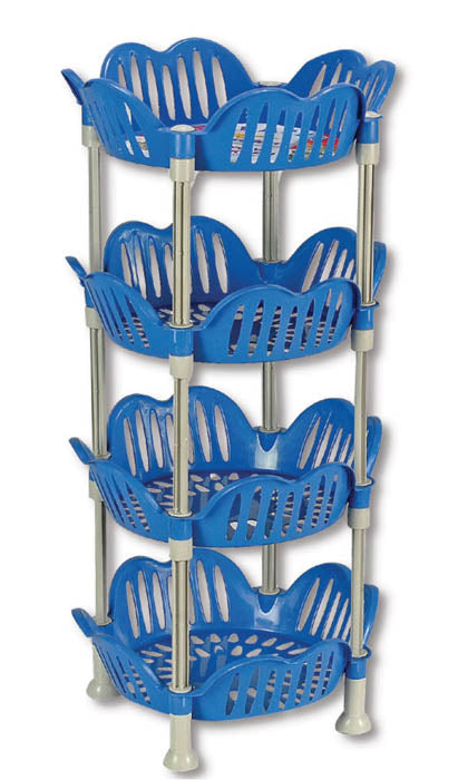 Μανάβης Πλαστικός Στρόγγυλος 4 Θέσεων Διάσταση Μ: 36cm x Β: 36cm x Υ: 76cm Χρώμα Μπλέ