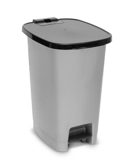 Κάδος Απορριμμάτων Πεντάλ Πλαστικό Ασημί 10 λίτρα 21x28,5x33cm Tns 32-800-2027